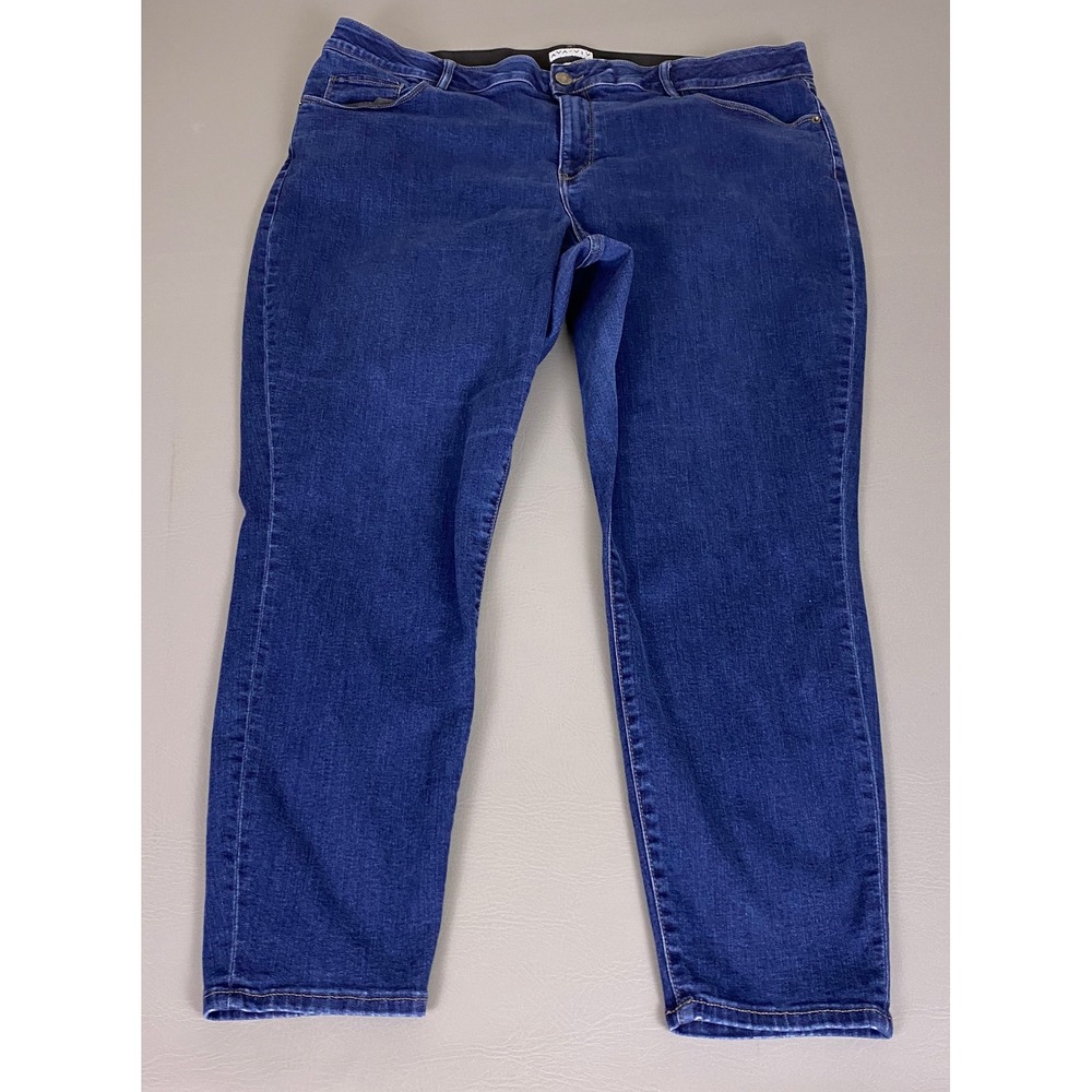 Ava & Viv Jeans Women's Plus‎ Size 22W Blue Dark Wash Skinny Elastic Waist Denim